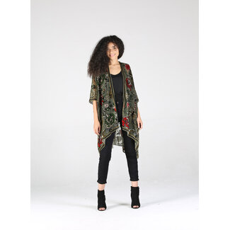 Angie Angie Floral Print Burnout Kimono (X2BX3)