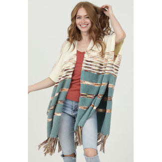 Angie Angie Fringe Sweater Cardigan (XHP49)