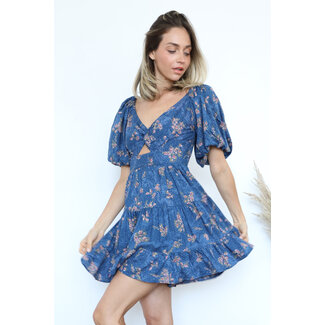 Angie Angie Keyhole Dress w/ Puff Sleeve(C4B91)