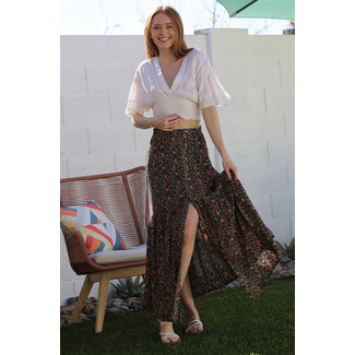 Angie Angie Maxi Length Skirt w/ Small Slit On The Side (26L76)