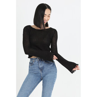 Angie Angie Open Knit Long Sleeve Top (X2DW4)