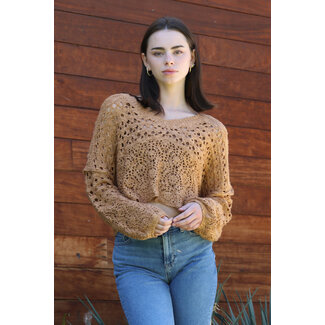 Angie Angie Open Knit Pullover V-Neck (XHS52)