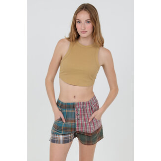 Angie Angie Plaid Flannel Short (BS879)