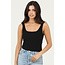 Angie Angie Rib Knit Square Neck  Crop Tank (X2DQ9)