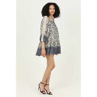 Angie Angie Short Dress Long Slv W/ Lace Inserts (C4B26)