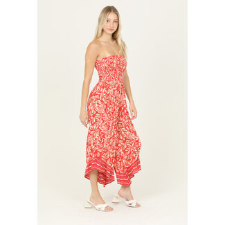 Angie Angie Smocked Bodice Angled Hem Jumpsuit (Q5V65)