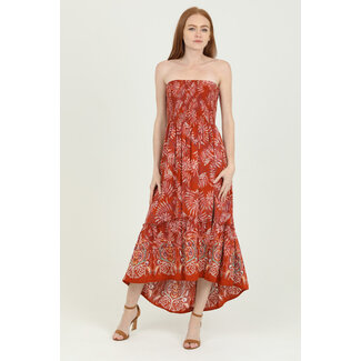 Angie Angie Smocked Tube Dress W/Slit (C4B01)