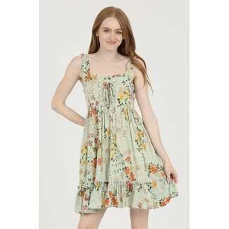 Angie Lace Insert Tie Dress (C4580)