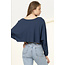 Double Zero Double Zero Long Sleeve Cropped Knit Tee (DZ21F917)