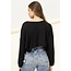 Double Zero Double Zero Long Sleeve Cropped Knit Tee (DZ21F917)