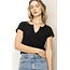 Double Zero Double Zero Notch Neck Crop Top (DZ23C119)