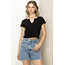 Double Zero Double Zero Notch Neck Crop Top (DZ23C119)