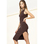 Double Zero Double Zero Ribbed Dress With Slit (DZ22E373)