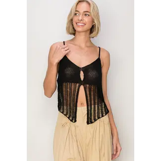HYFVE HYFVE CROCHET OPEN FRONT CAMI TOP (HF24E383)