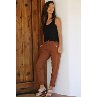 Nostalgia Nostalgia Pull On Tie Front Zipper Pocket Jogger (NP746)