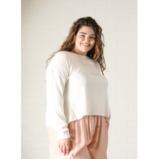 Angie Angie Brushed Rib Lettuce Hem Crop Top (X9R74)