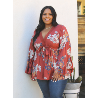 Angie Angie V Neck Angled Sleeves Top  (F9197)