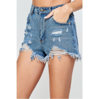 Signature 8 Signature 8 Destroyed Denim Shorts (S8950)