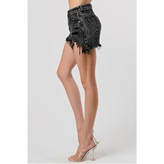 Signature 8 Signature 8 High Waisted Destroyed Shorts (S80141)